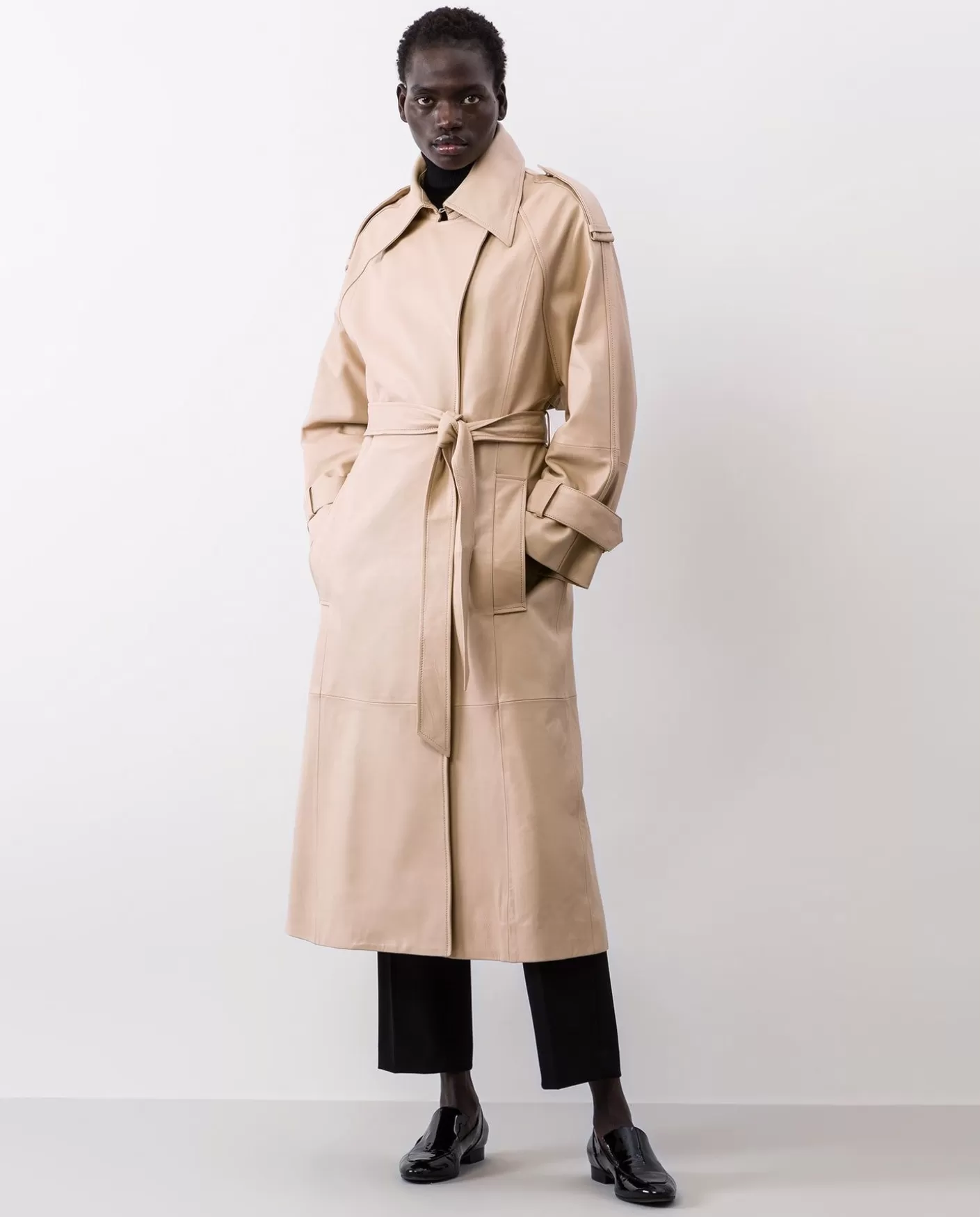 Leather | IVY OAK Lilith Leather Trenchcoat