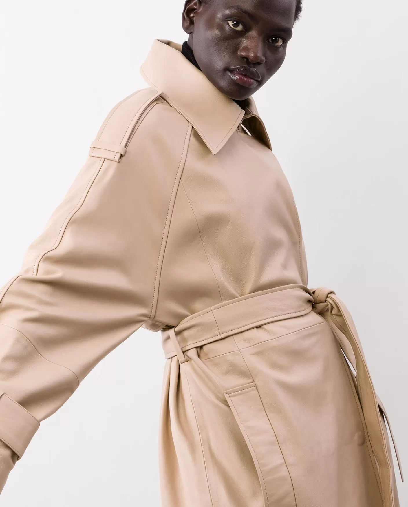 Leather | IVY OAK Lilith Leather Trenchcoat